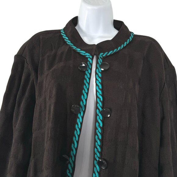 Ming Wang Cardigan Jacket Womens 2X Brown Acrylic Polyester CJ-1859 - Picture 3 of 8